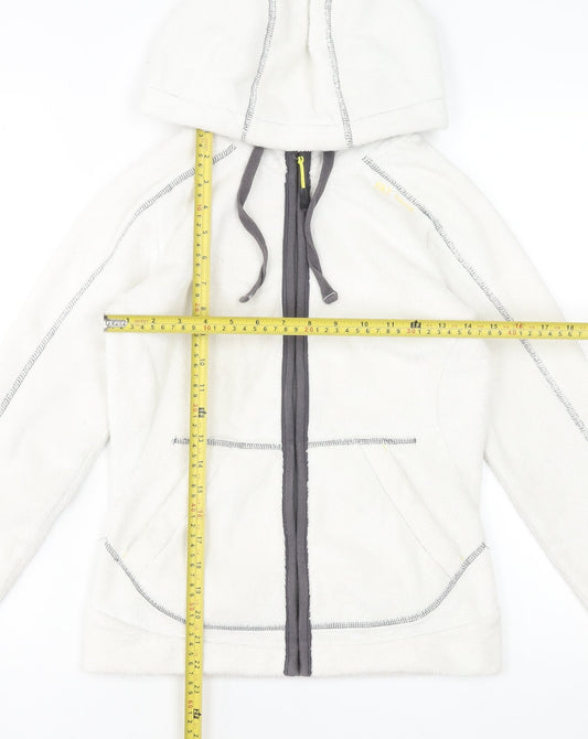 Fat Face Women's White Fleece Hooded Zip Jacket Size 8