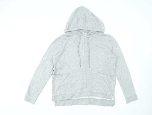 FatFace Women’s Grey Hooded Pullover Hoodie UK 10 Cotton Blend Loungewear