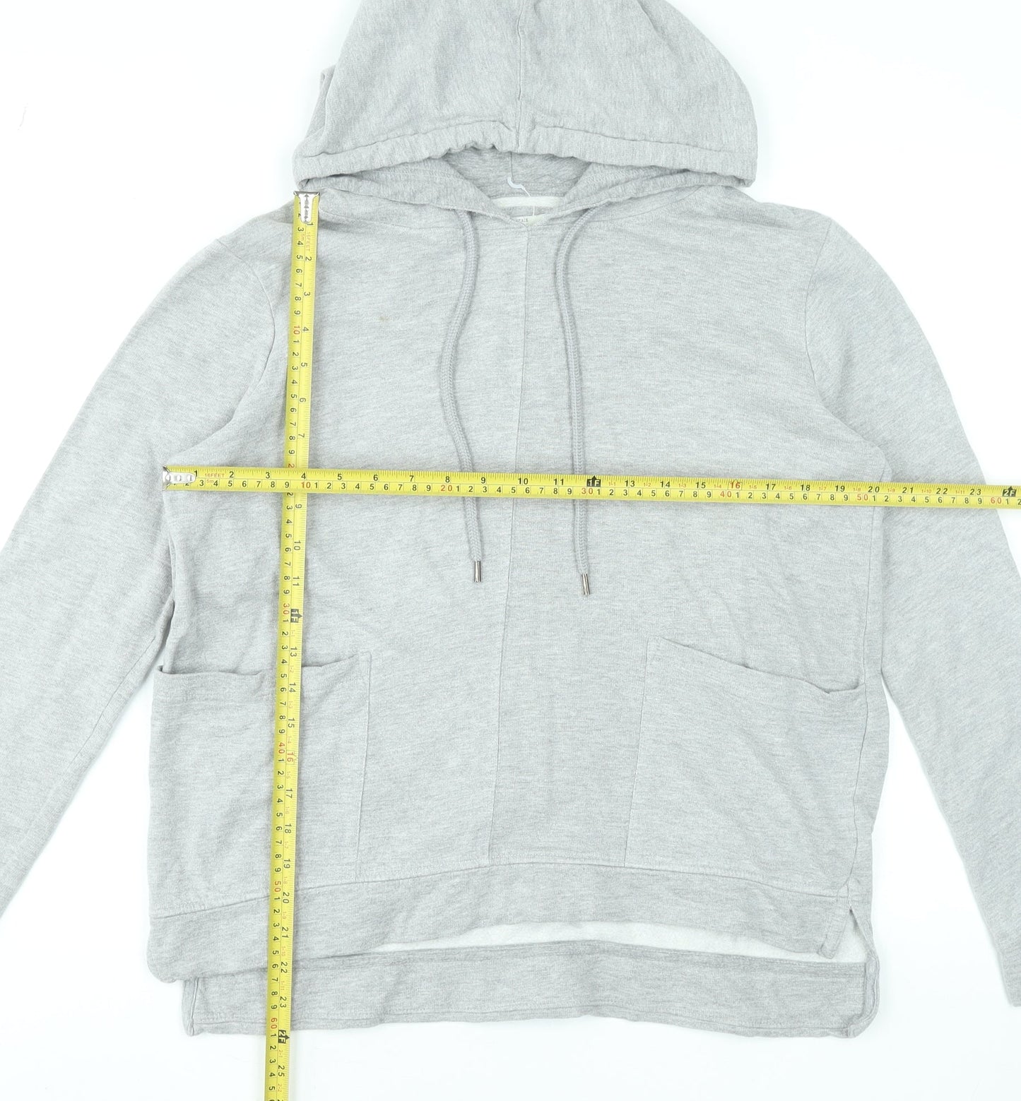 FatFace Women’s Grey Hooded Pullover Hoodie UK 10 Cotton Blend Loungewear