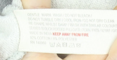 FatFace Women’s Grey Hooded Pullover Hoodie UK 10 Cotton Blend Loungewear