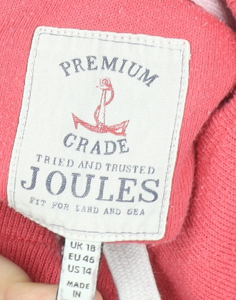 Joules Womens Coral Pink Pullover Sweatshirt UK 18 Cotton Blend