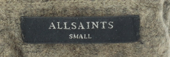 AllSaints Women Brown Roll Neck Wool Blend Jumper Size S