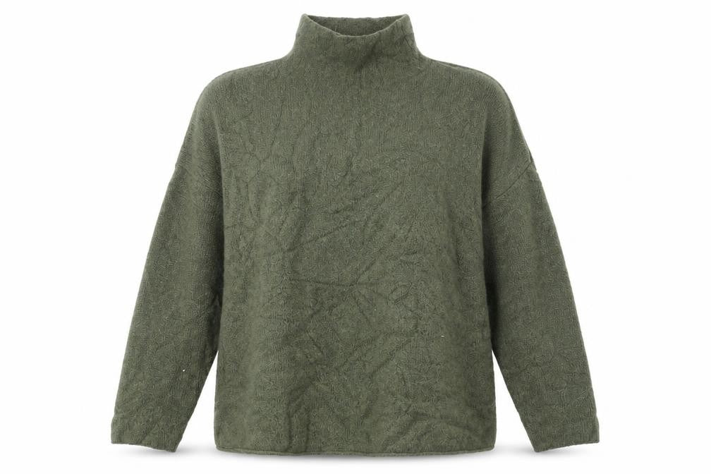 French Connection Women’s Khaki High Neck Wool Blend Jumper Size M