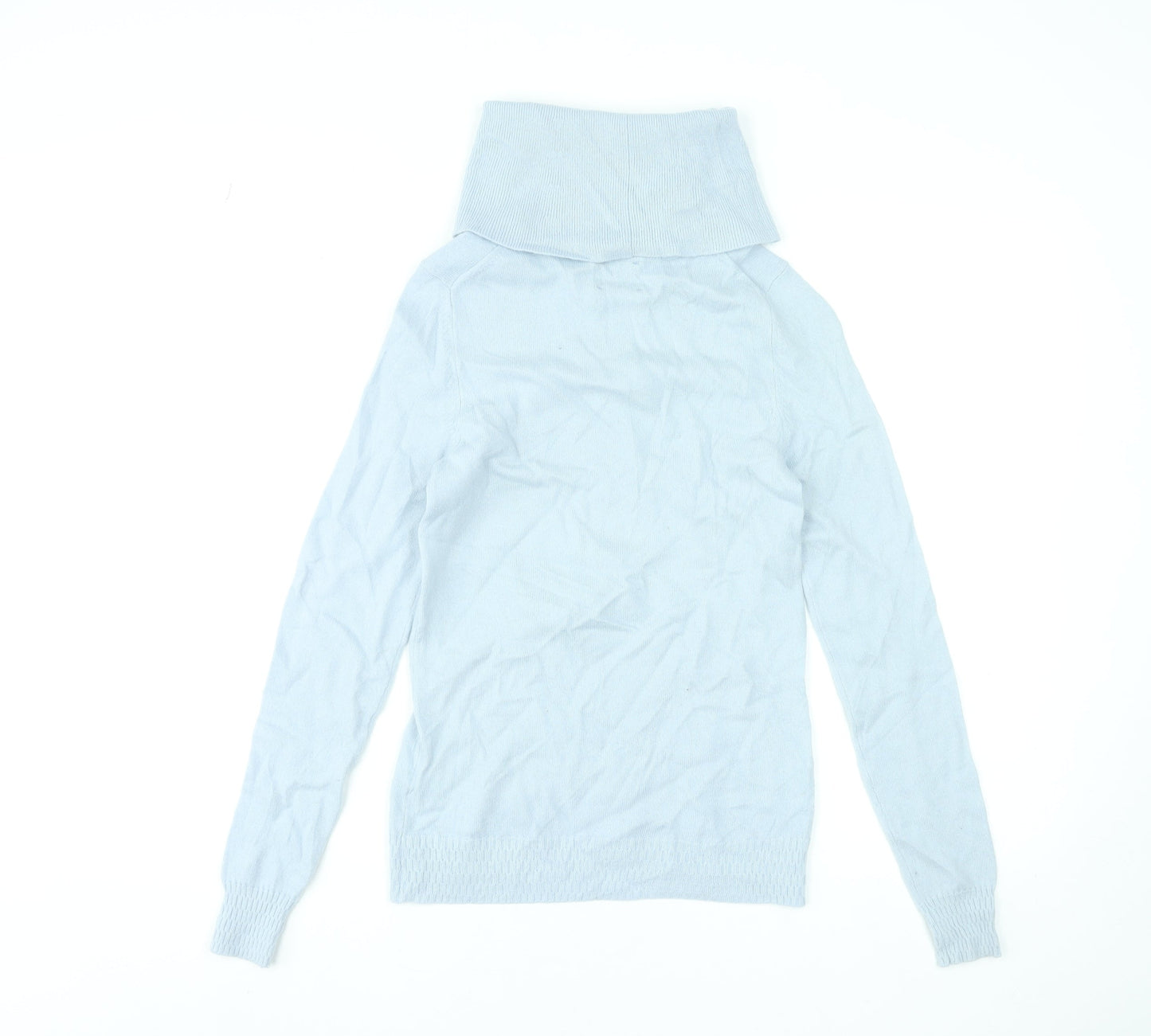 Jaeger Women’s Light Blue Wool Cashmere Roll Neck Jumper XS