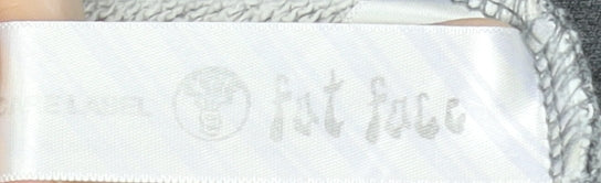 Fat Face Women Grey Full Zip Hoodie Size 12 Cotton Blend Casual