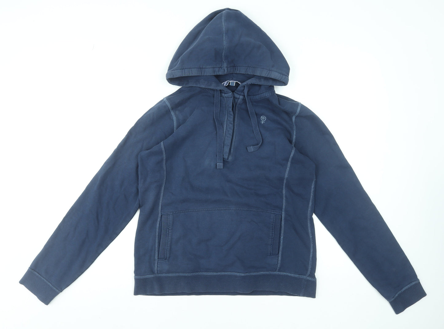 Fat Face Women's Blue Cotton Hoodie Size M Pullover Hooded Sweatshirt
