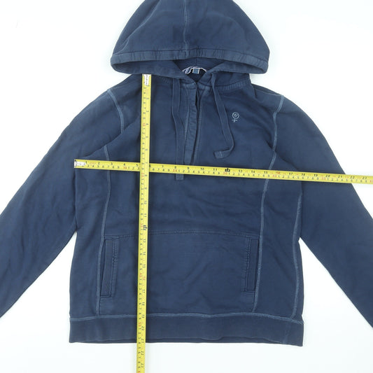 Fat Face Women's Blue Cotton Hoodie Size M Pullover Hooded Sweatshirt
