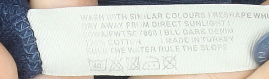 Fat Face Women's Blue Cotton Hoodie Size M Pullover Hooded Sweatshirt