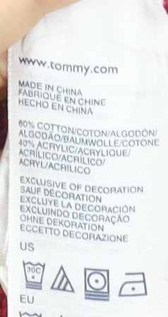 Tommy Hilfiger Women Red Roll Neck Cable Knit Jumper XL