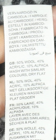 Fat Face Women's Grey Wool Blend Fair Isle Open Cardigan UK 8