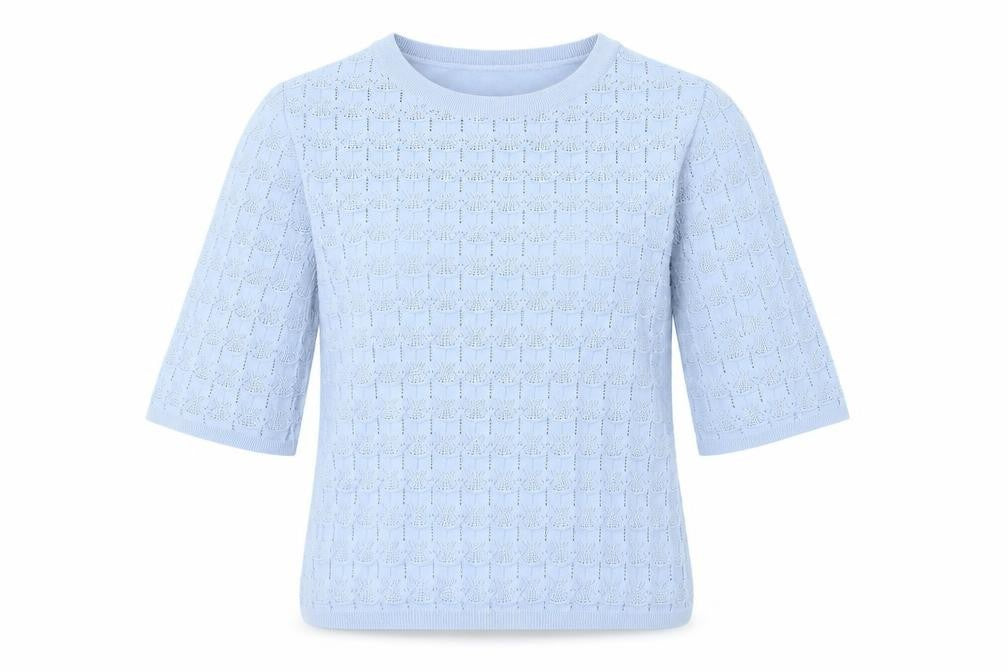 Gallery Women’s Lilac Knit 3/4 Sleeve Crew Neck Blouse Size S