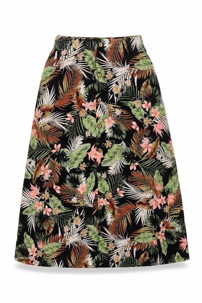 ONLY Womens Multicoloured Floral A-Line Midi Skirt Size M
