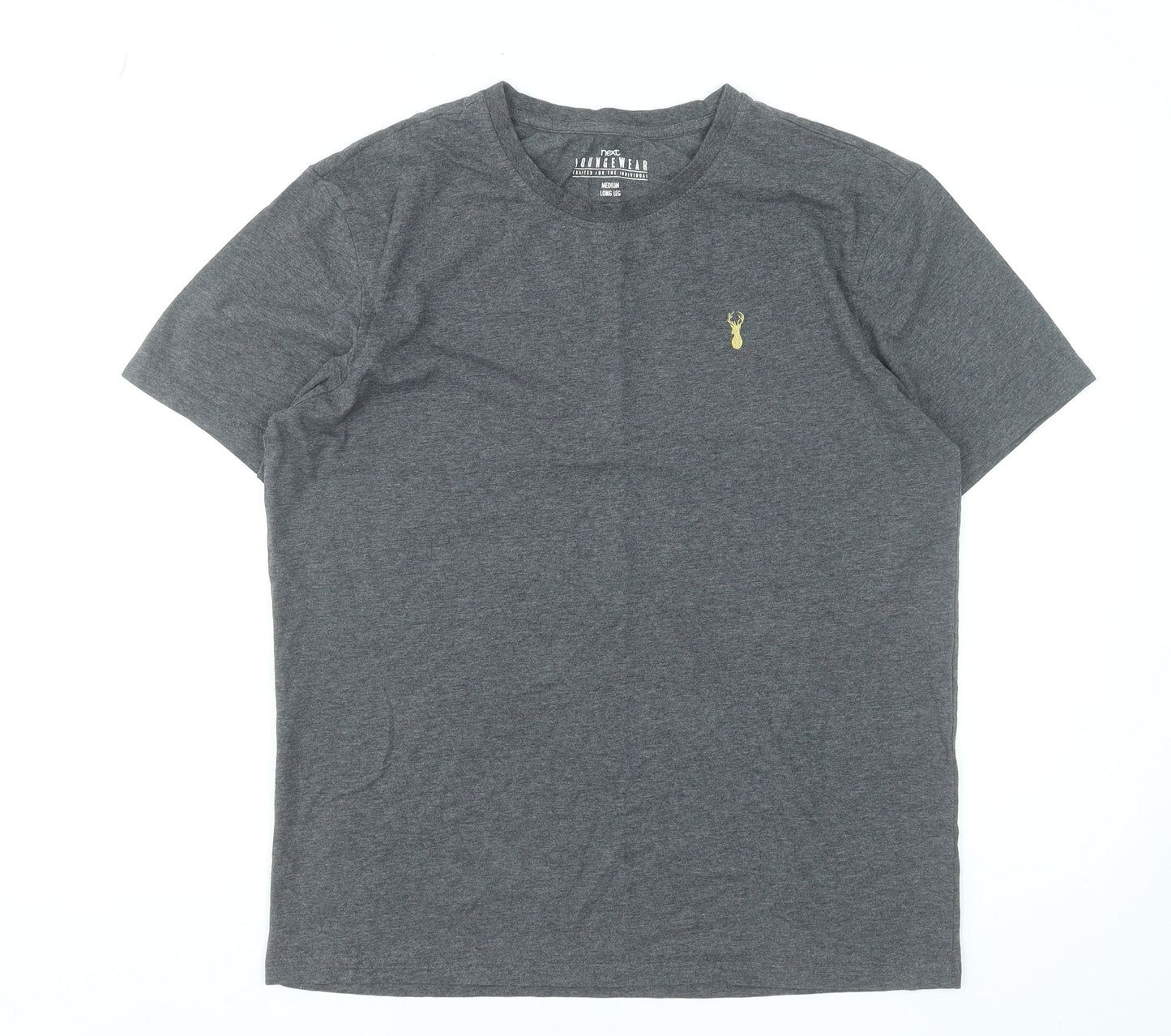 Next Men’s Grey Crew Neck Short Sleeve Cotton Blend T-Shirt Medium