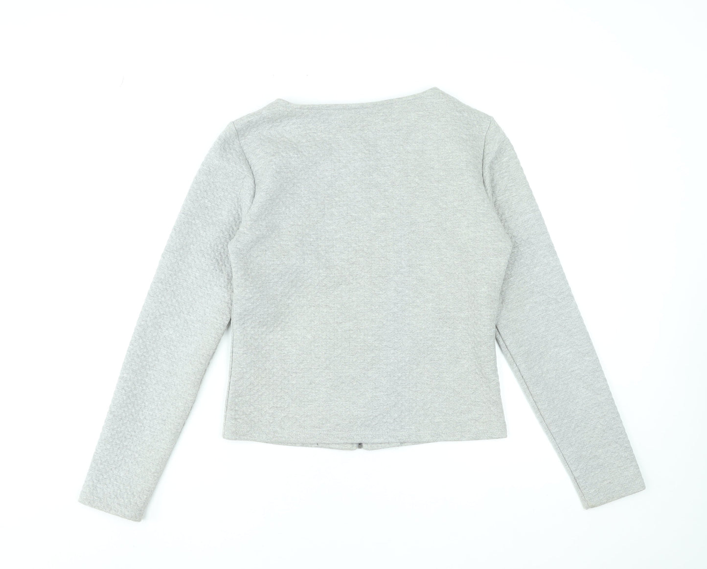 Vila Women Grey Zip Basic Jacket Medium Lightweight Stretch
