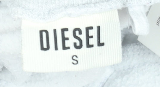 Diesel Women’s Grey Jogger Sweatpants S Soft Cotton Blend Logo Loungewear