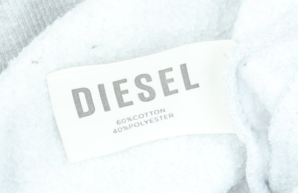 Diesel Women’s Grey Jogger Sweatpants S Soft Cotton Blend Logo Loungewear