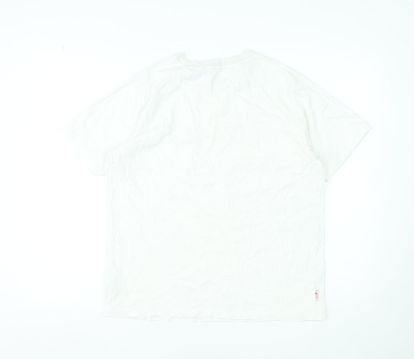 Diesel Women White Leisure Club T-Shirt L Short Sleeve Cotton