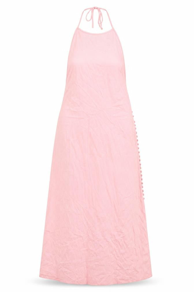 Zara Women Pink Halter Slip Long Dress Summer Size M