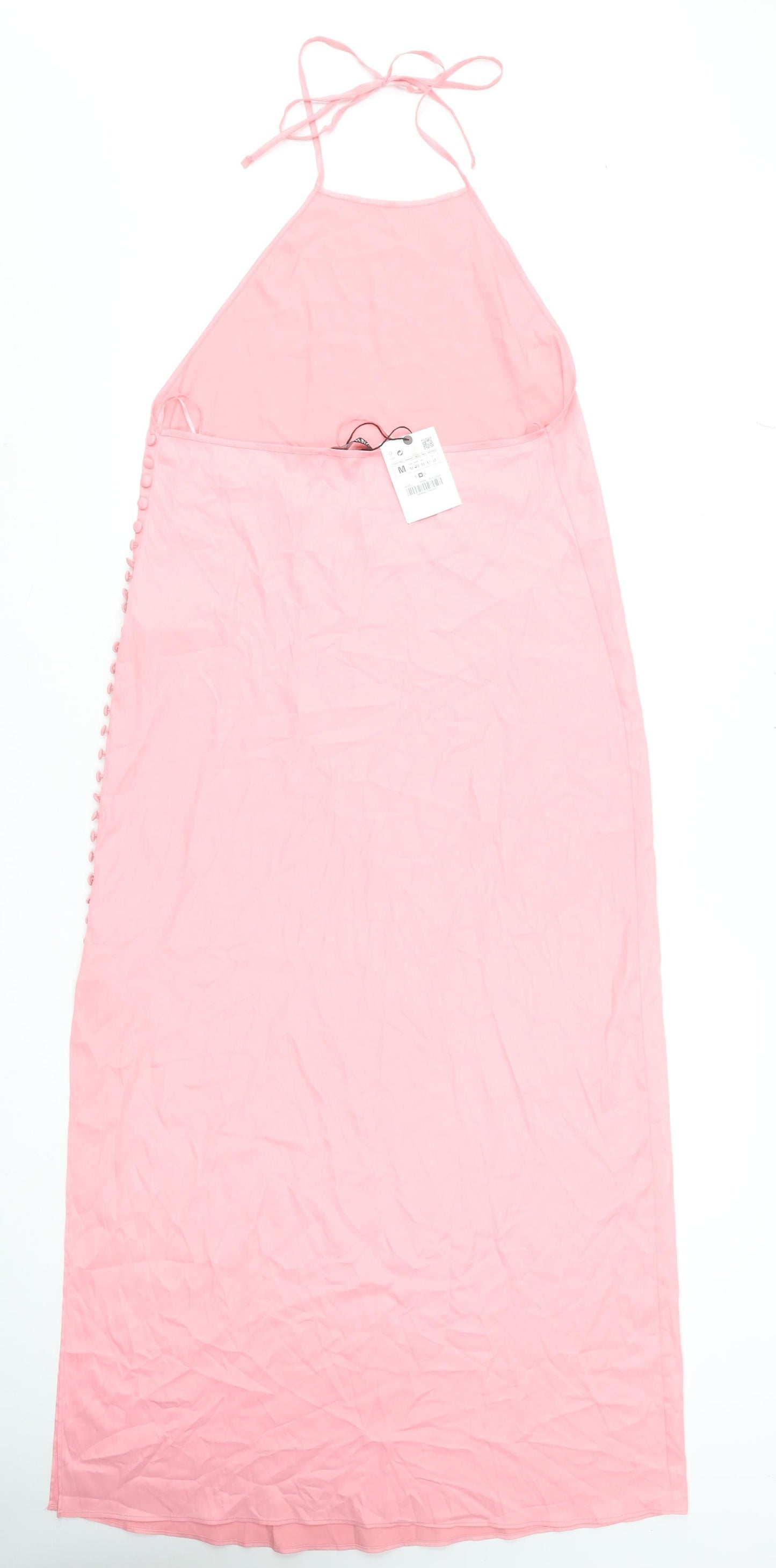 Zara Women Pink Halter Slip Long Dress Summer Size M
