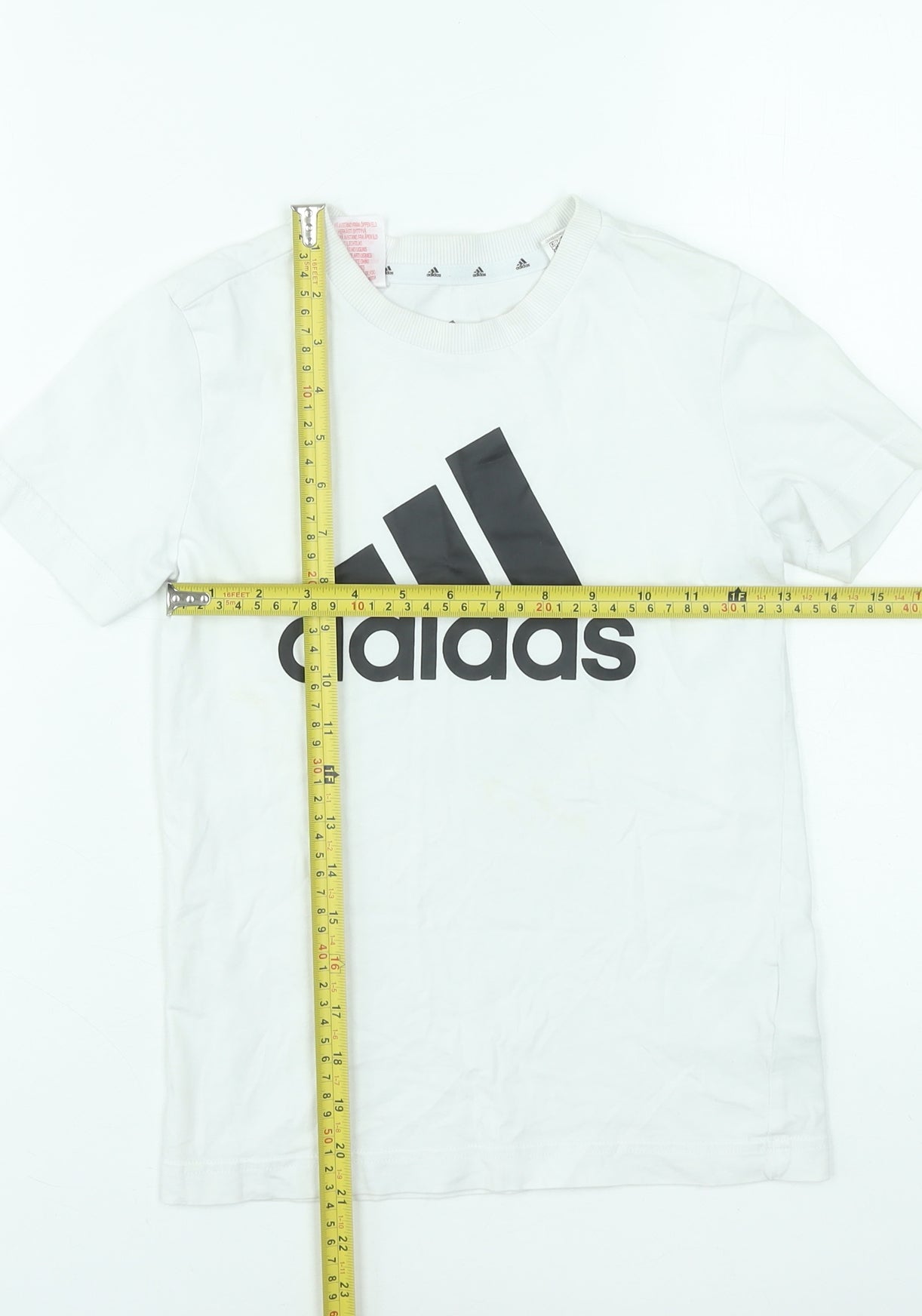 Adidas Boys White 9-10 Years Graphic Logo Cotton T-Shirt
