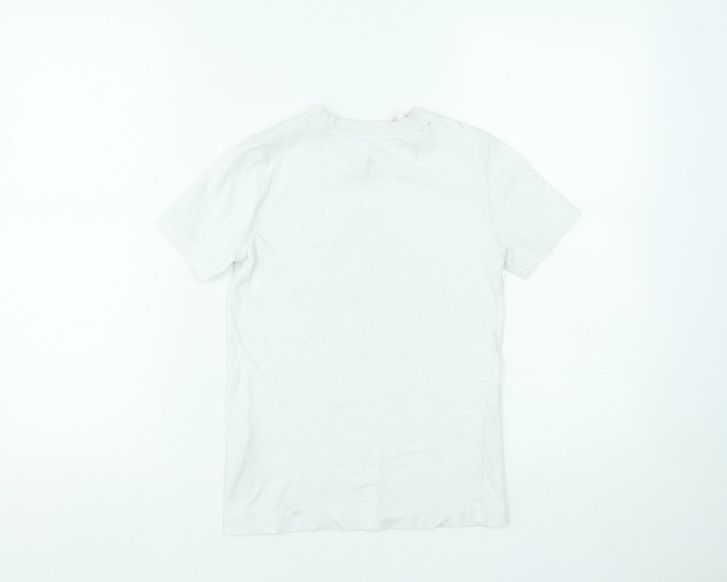 Adidas Boys White 9-10 Years Graphic Logo Cotton T-Shirt