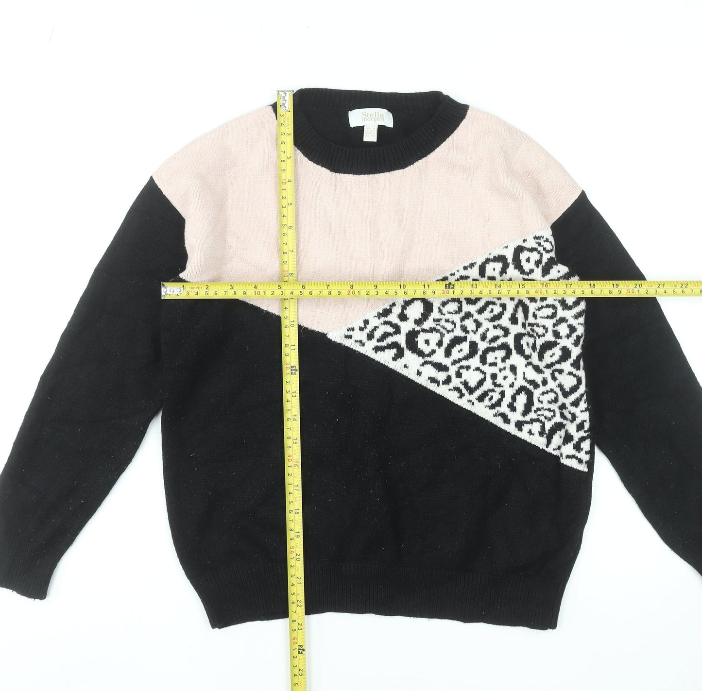 Stella Morgan Women's Black Animal Print Pullover Jumper Size 8