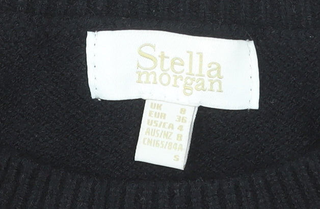 Stella Morgan Women's Black Animal Print Pullover Jumper Size 8