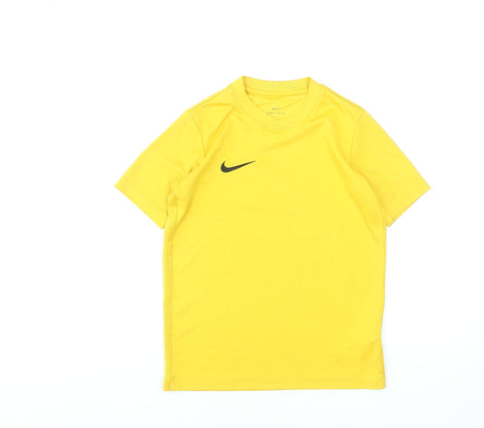 Nike Boys Yellow Dri-FIT Short Sleeve Sports T-Shirt 8-10 Years
