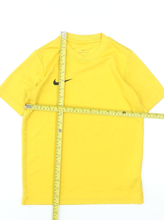 Nike Boys Yellow Dri-FIT Short Sleeve Sports T-Shirt 8-10 Years