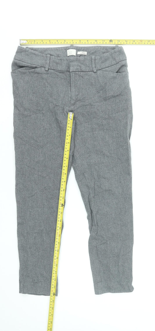 A New Day Women’s Grey Chino Trousers Size 4 Slim Fit Stretch