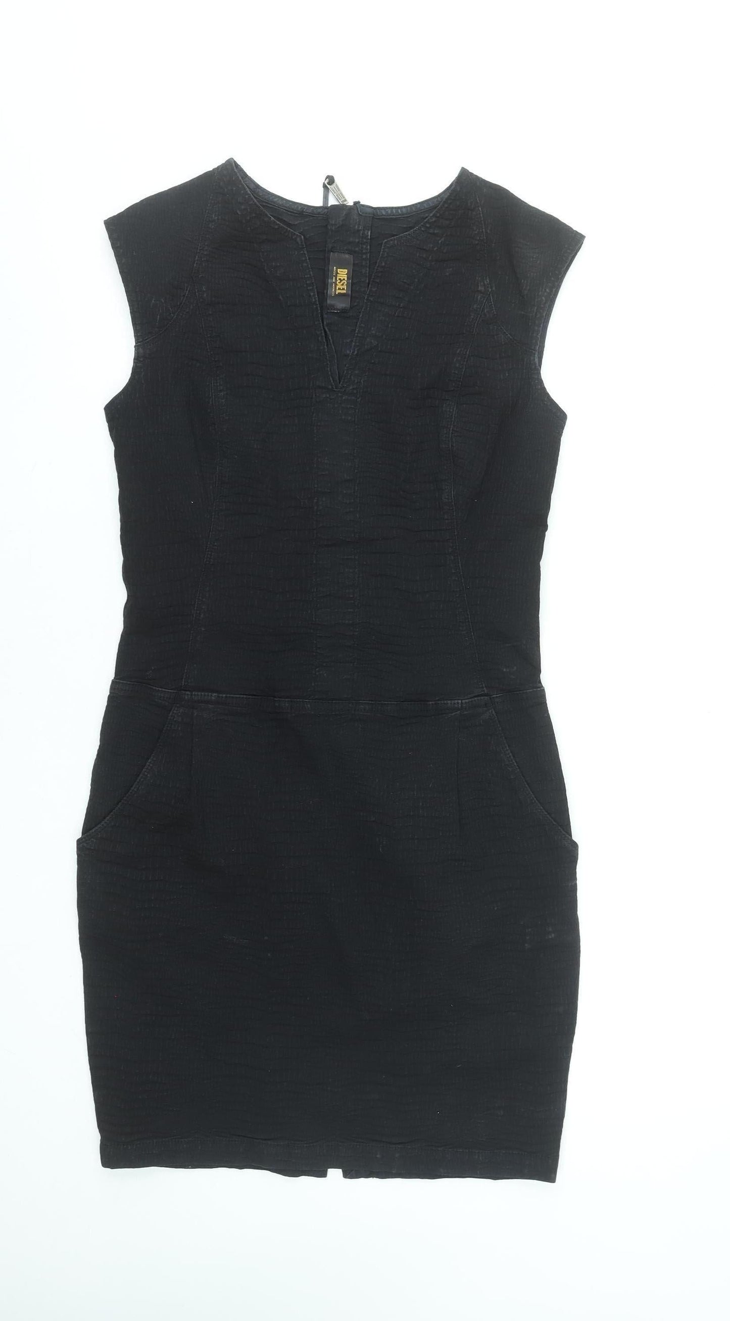 Diesel Women's Black Bodycon Sleeveless Short Dress M