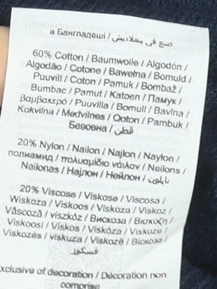 Jack & Jones Men's Blue L High Neck 1/2 Zip Cotton Knit Jumper