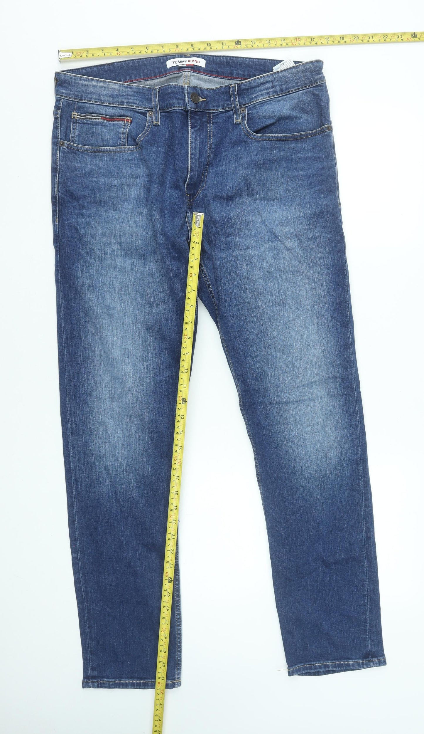 Tommy Jeans Men’s Blue Denim Straight Fit Jeans 36W 32L Stretch