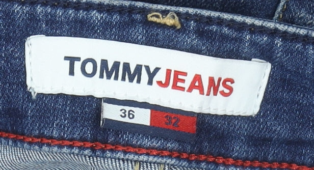 Tommy Jeans Men’s Blue Denim Straight Fit Jeans 36W 32L Stretch