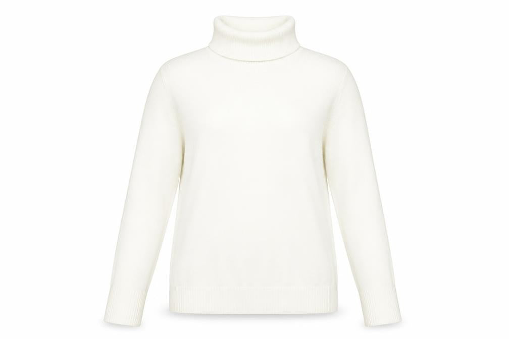 Savida Women Off White Roll Neck Jumper Size 14 Viscose Blend