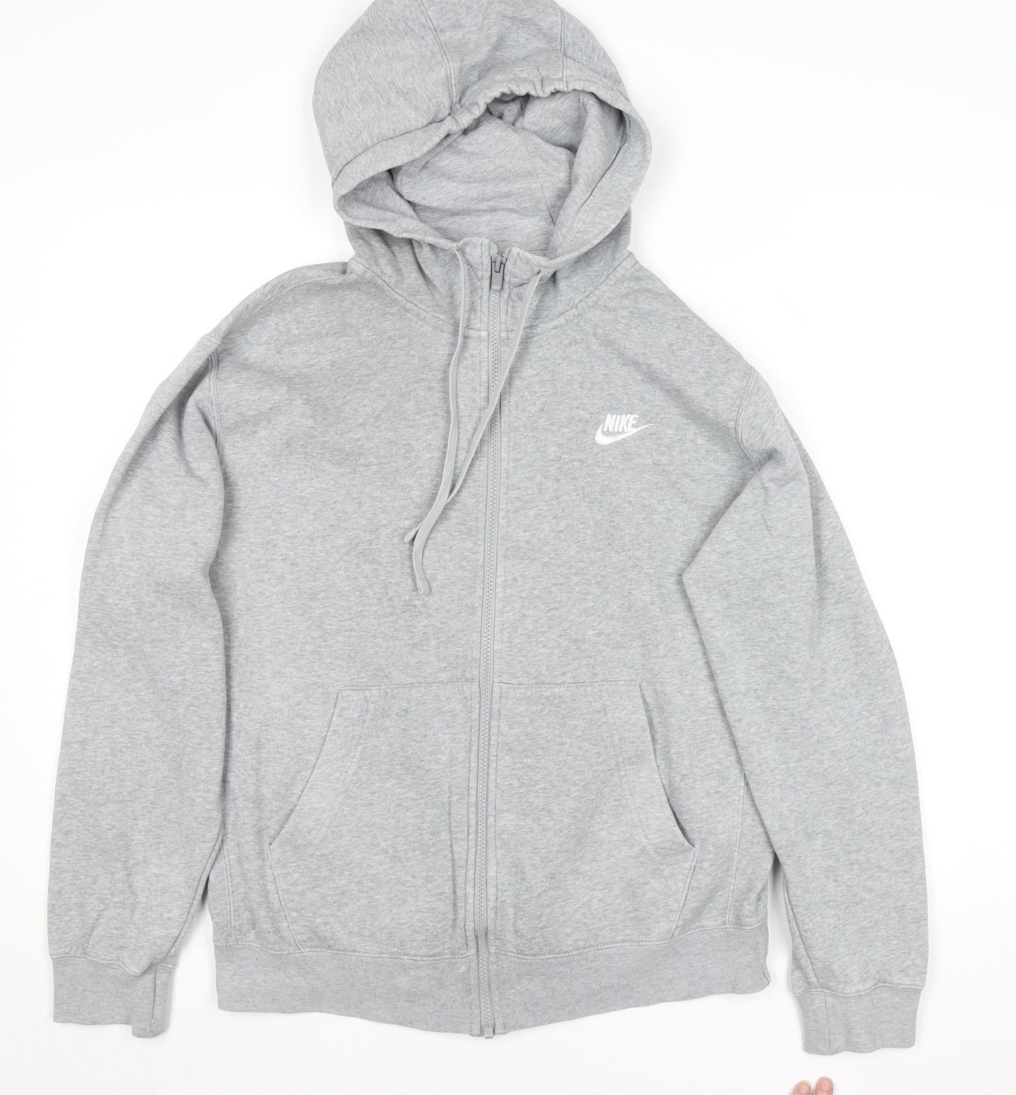 Nike Men's Grey Hoodie Small Zip-Up Sweatshirt Athletic Style
