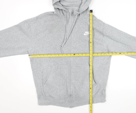 Nike Men's Grey Hoodie Small Zip-Up Sweatshirt Athletic Style
