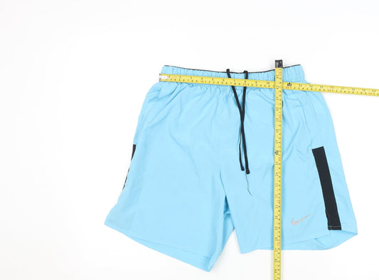 Nike Men's Blue Dri-FIT Athletic Shorts Size S with Drawstring