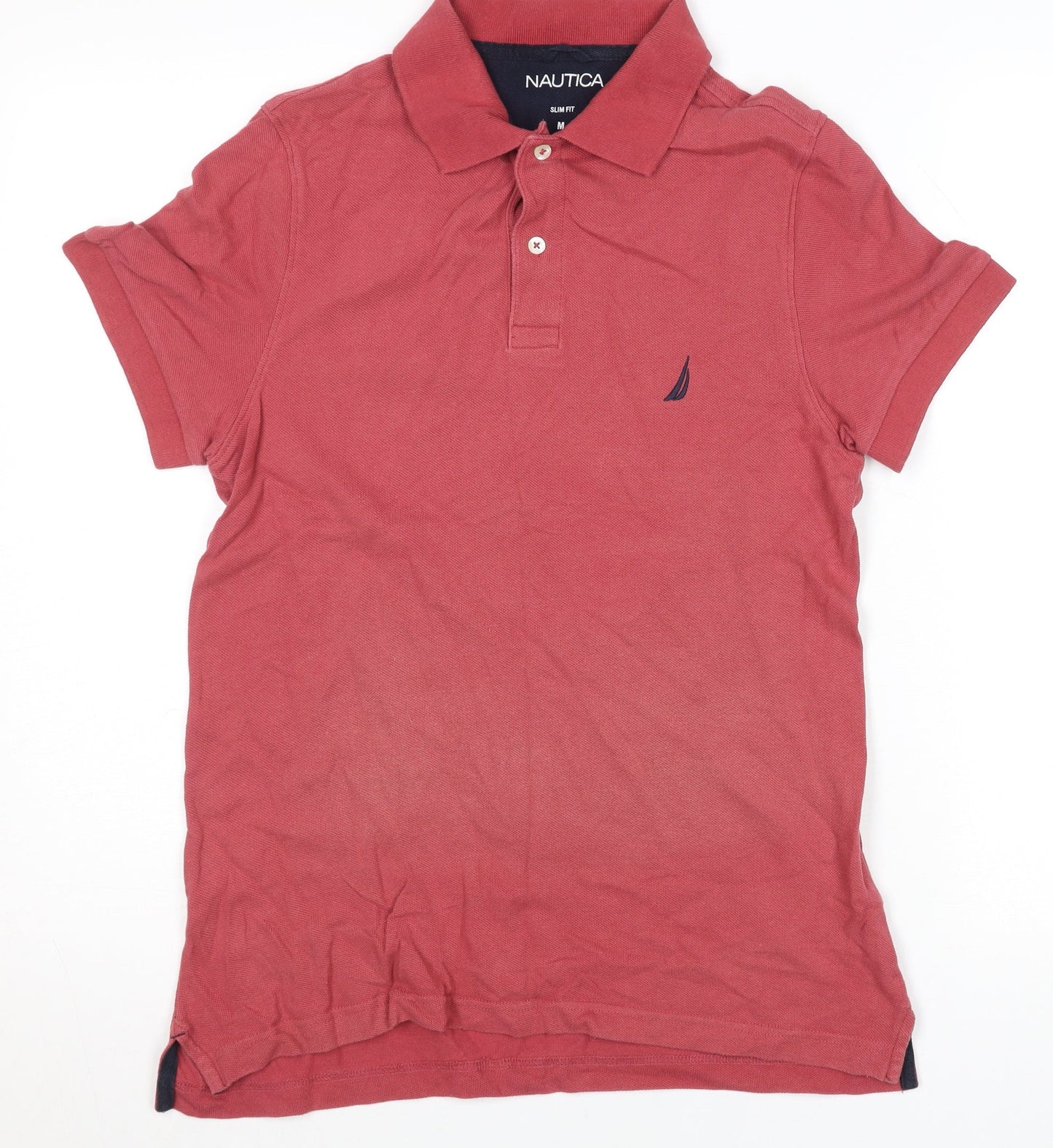 Nautica Men's Red Slim Fit Cotton Polo Shirt Size M