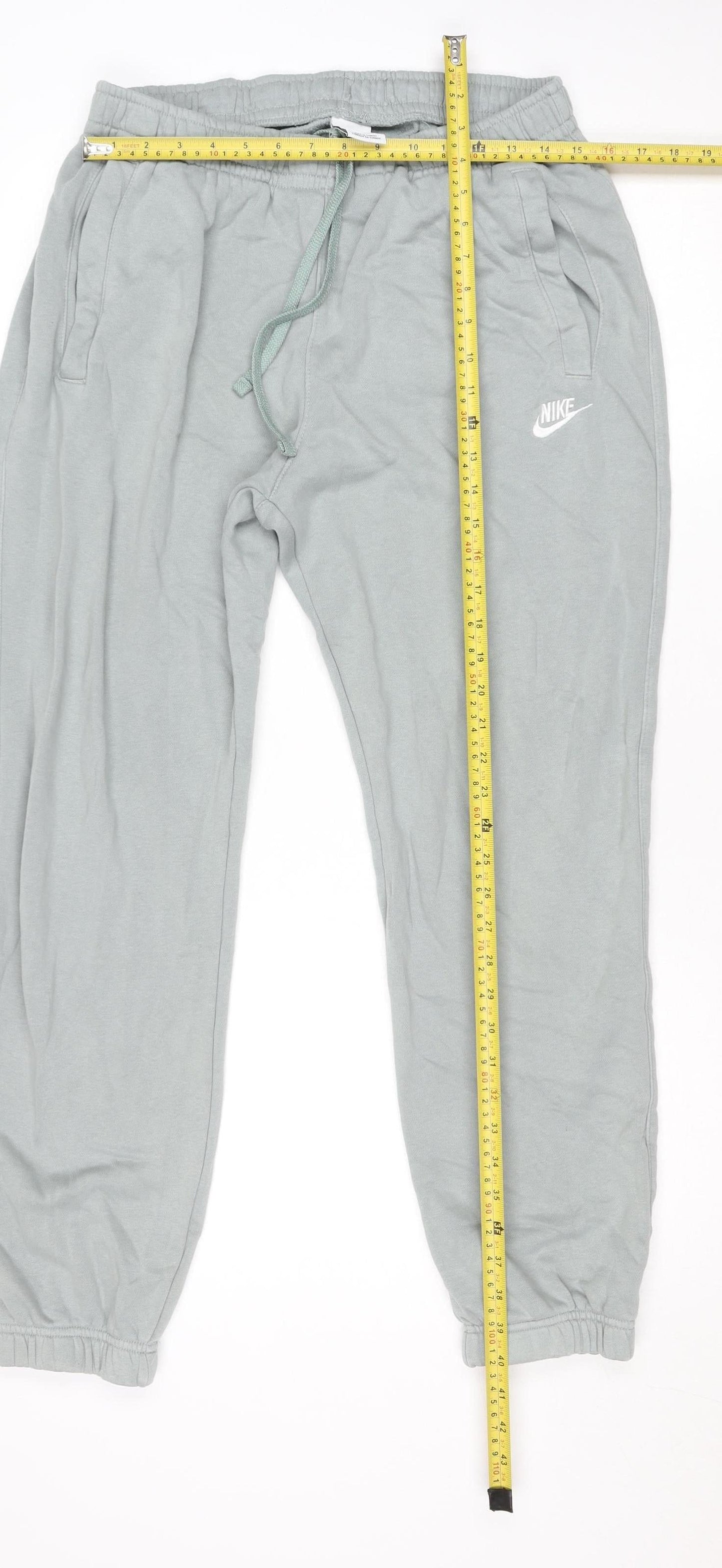 Nike Men’s Grey Fleece Track Pants Size M Regular Fit Joggers