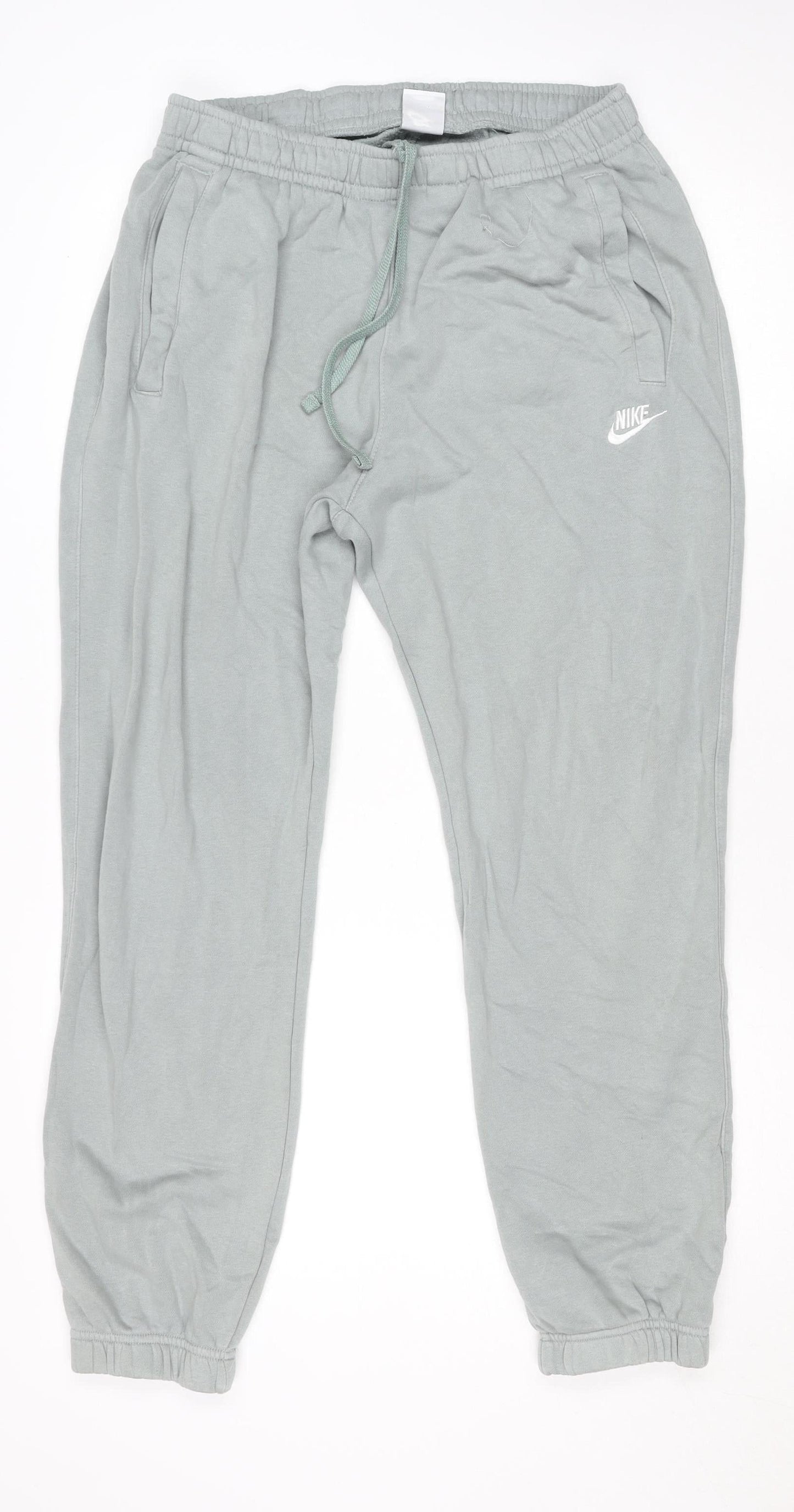 Nike Men’s Grey Fleece Track Pants Size M Regular Fit Joggers