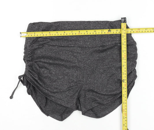 Shosho Womens Grey Biker Shorts L Stretch Activewear Fitness Yoga