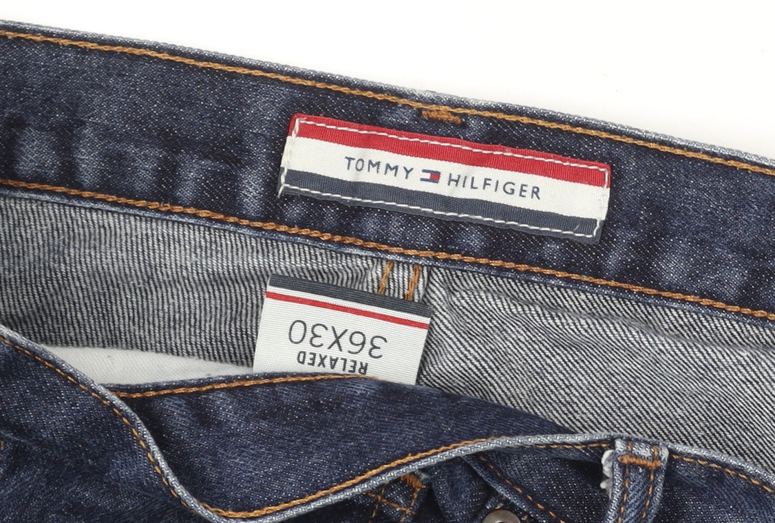 Tommy Hilfiger Men's Blue Relaxed Straight Jeans 36x30 Denim