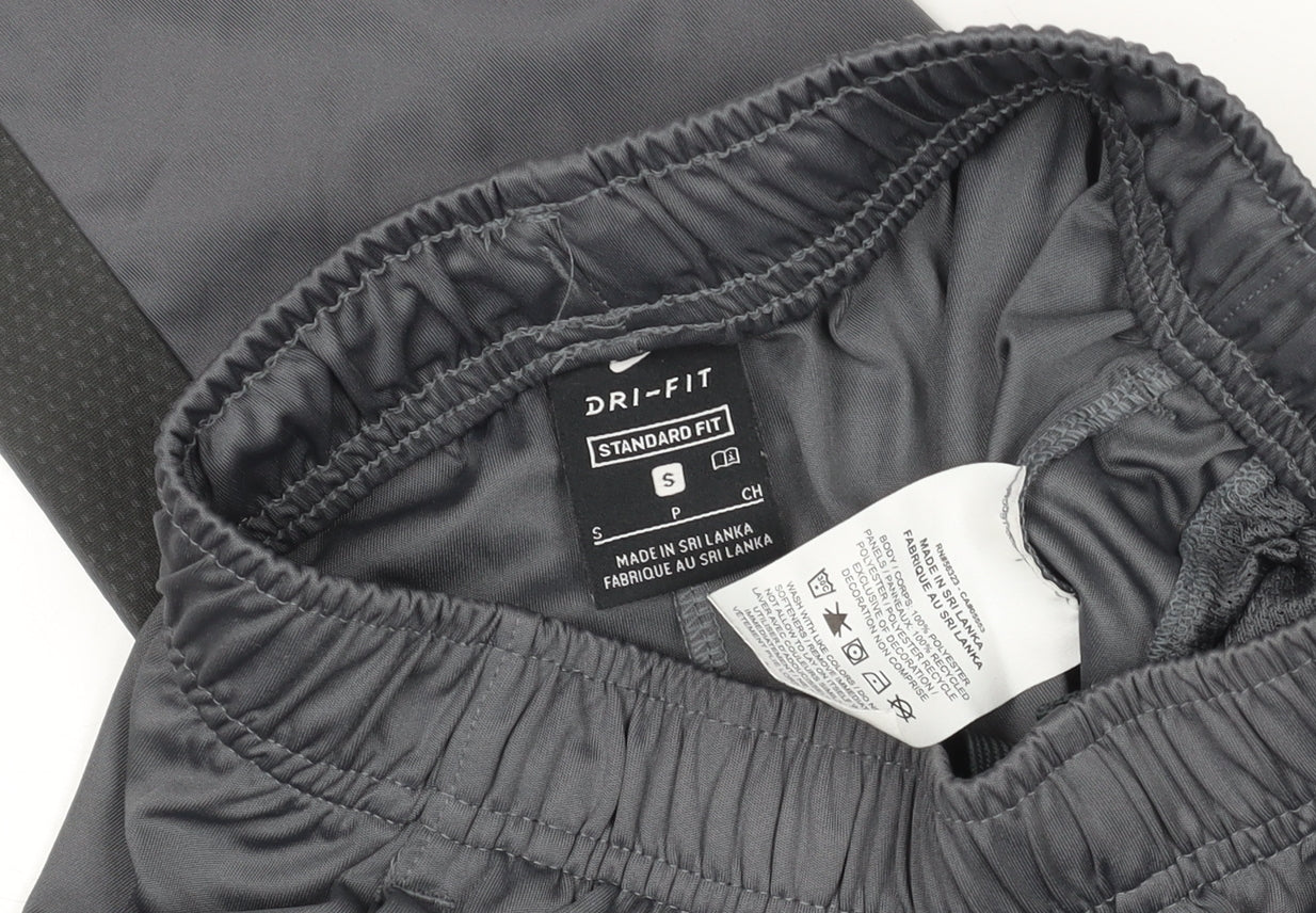 Nike Women’s Grey Dri-FIT Track Pants Small Elastic Waist Lightweight