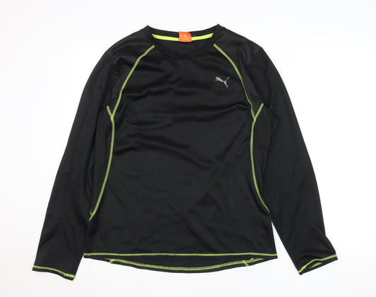 Puma Men's Black Long Sleeve Athletic T-Shirt Size L