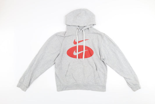 Nike Men’s Grey Pullover Hoodie Small Sports Fleece Sweatshirt