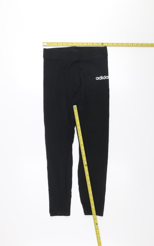 Adidas Women's Black Cotton Stretch Leggings Size 12-14