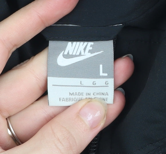 Nike Men's Black L Windbreaker Jacket Full Zip Sportswear