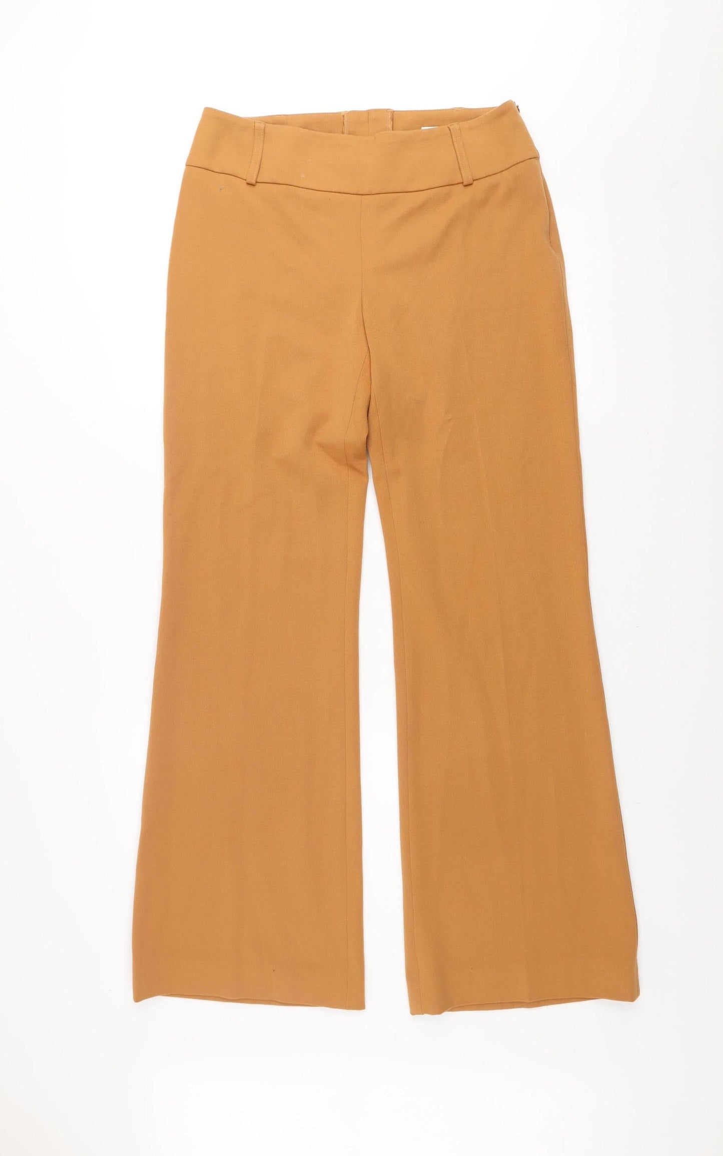 Hennes Collection Women's Beige Wide-Leg Trousers Size 12 Polyester Blend