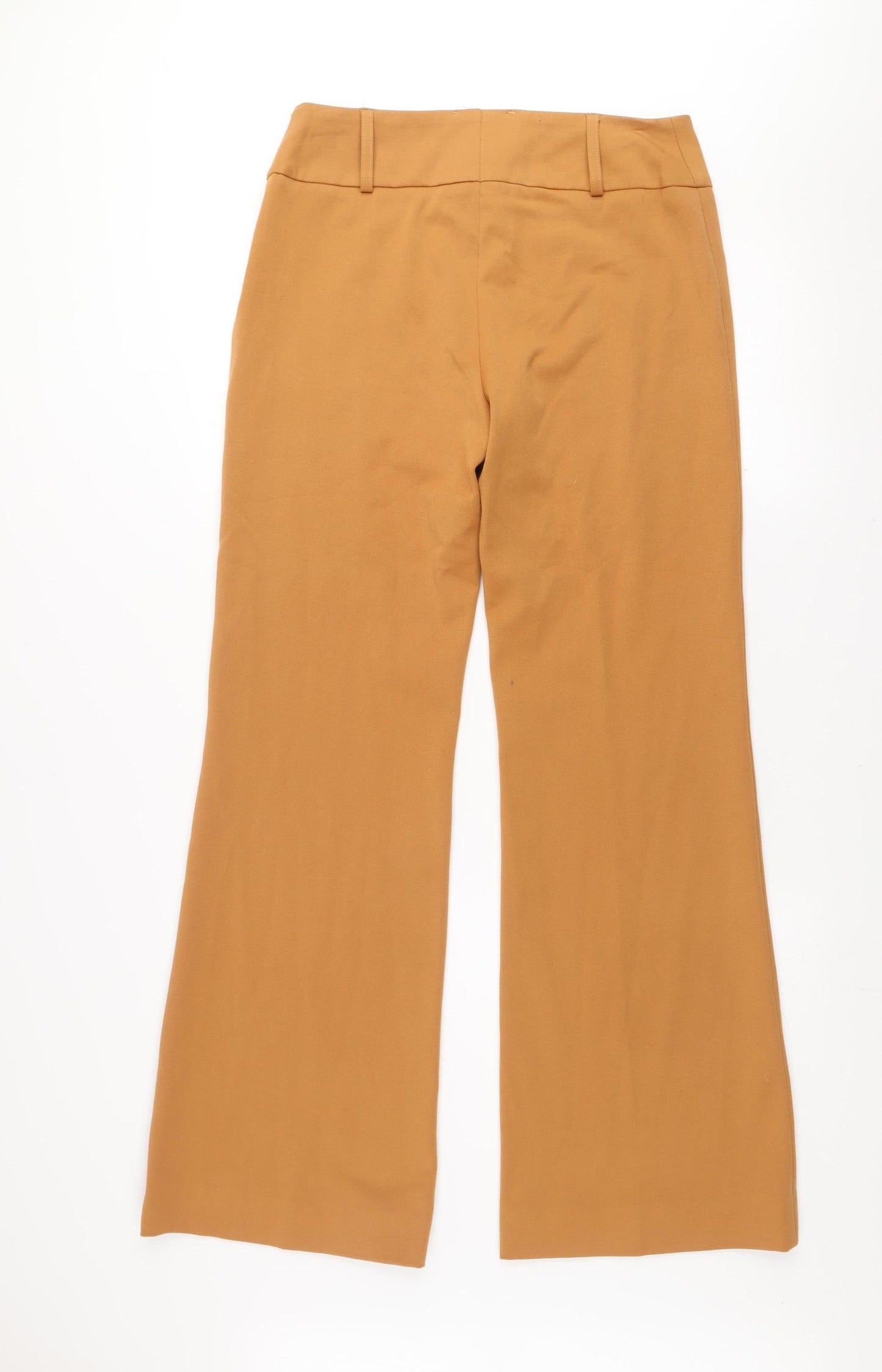 Hennes Collection Women's Beige Wide-Leg Trousers Size 12 Polyester Blend